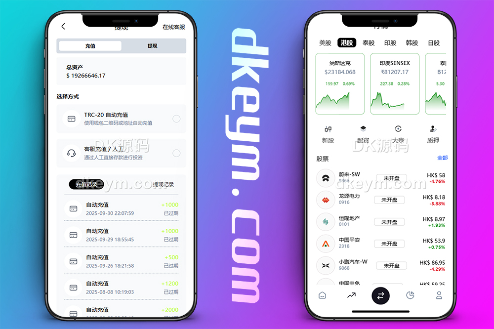多语言股票源码/股票系统源码/新股申购/大宗交易/质押理财/两融双融/A股/港股/美股/韩股/印股