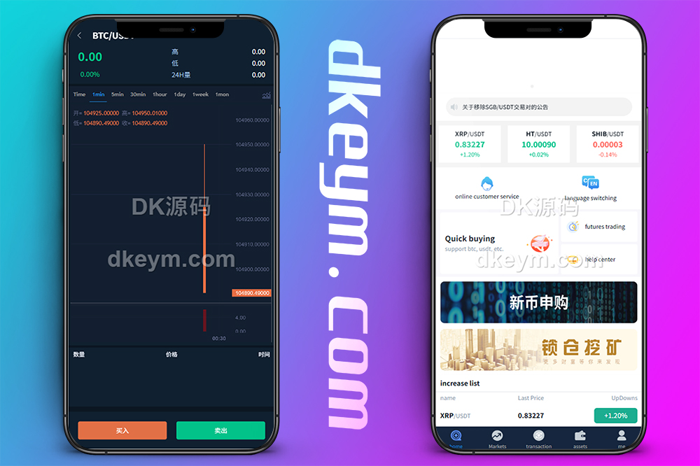完整版多语言SCBFF交易所源码/交易所源码/新币申购/杠杆交易/区块链源码/C2C交易/秒合约/锁仓挖矿 PHP+uniapp源码 带机器人/附带安装视频教程