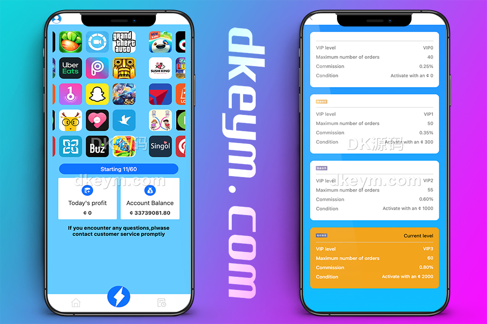 海外多语言app优化刷单源码/全新U抢单刷单系统vue/抢单系统源码/订单自动匹配系统/打针功能/连单卡单/海外刷单源码