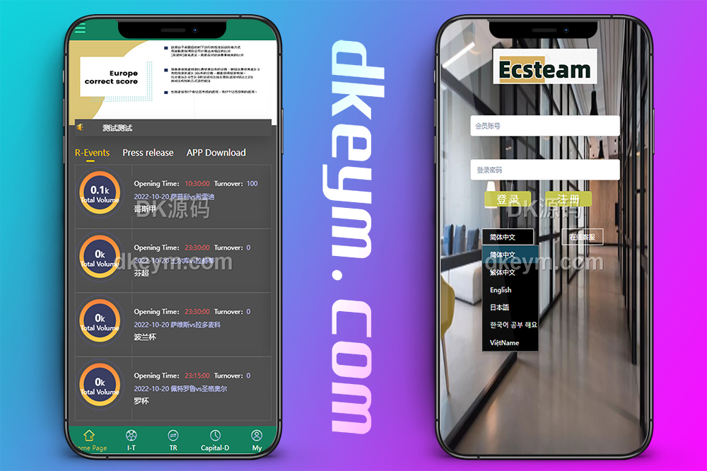 多语言TG淘金网反波胆系统源码/海外球盘下注源码/足球比赛下注系统
